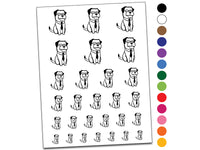 Business Dog Tie Glasses Temporary Tattoo Water Resistant Fake Body Art Set Collection
