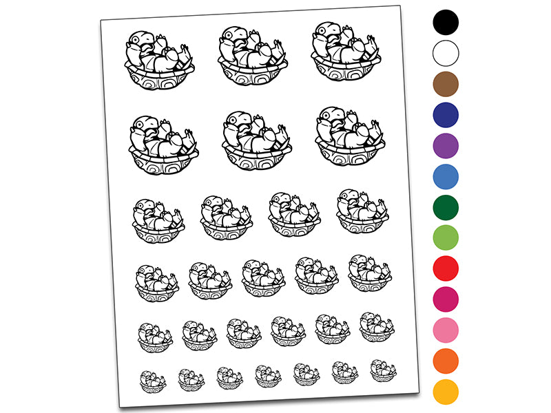 Distressed Turtle on Back Shell Temporary Tattoo Water Resistant Fake Body Art Set Collection