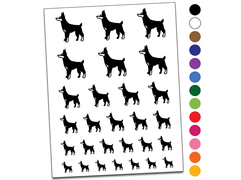 Dobermann Pinscher Dog Temporary Tattoo Water Resistant Fake Body Art Set Collection