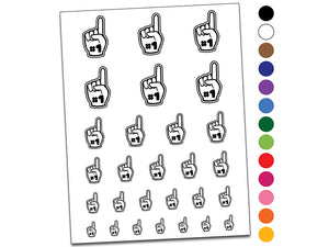 Foam Finger Sports Number One Fan Temporary Tattoo Water Resistant Fake Body Art Set Collection