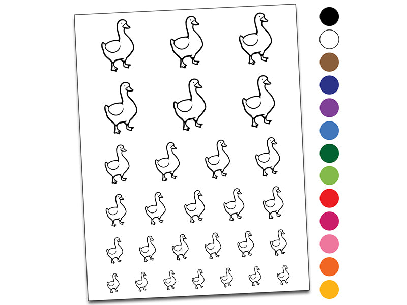 Goose Standing Ominously Temporary Tattoo Water Resistant Fake Body Art Set Collection