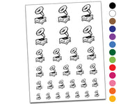 Gramophone Antique Record Player Temporary Tattoo Water Resistant Fake Body Art Set Collection