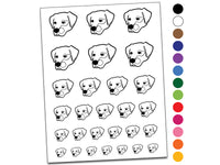 Labrador Dog Artsy Contour Line Temporary Tattoo Water Resistant Fake Body Art Set Collection
