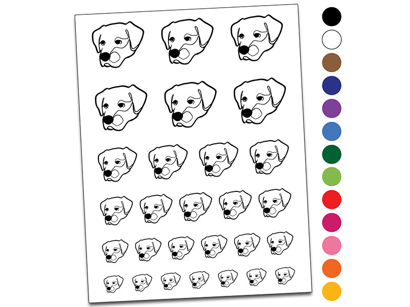 Labrador Dog Artsy Contour Line Temporary Tattoo Water Resistant Fake Body Art Set Collection
