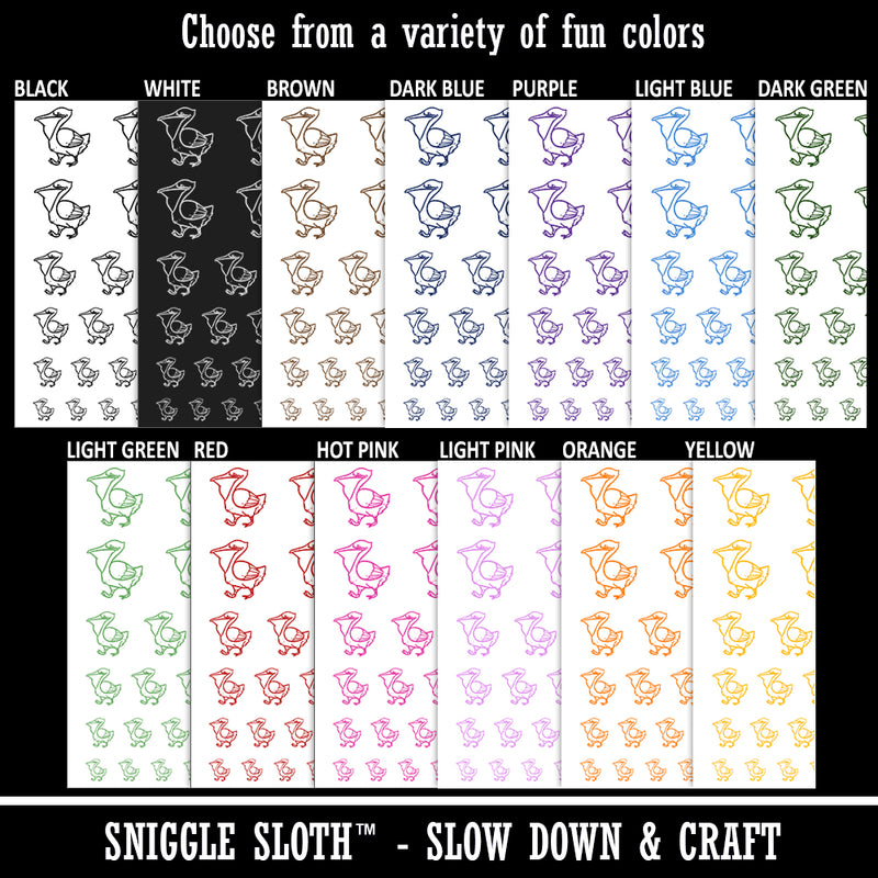 Pelican Bird Walking Temporary Tattoo Water Resistant Fake Body Art Set Collection