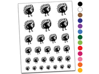 Proud Standing Turkey Temporary Tattoo Water Resistant Fake Body Art Set Collection