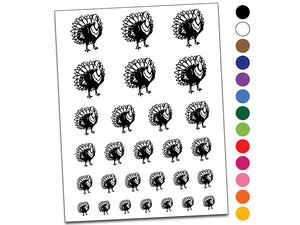 Proud Standing Turkey Temporary Tattoo Water Resistant Fake Body Art Set Collection