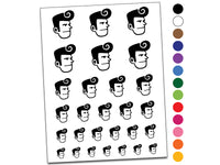 Rockabilly Man with Pompadour Temporary Tattoo Water Resistant Fake Body Art Set Collection