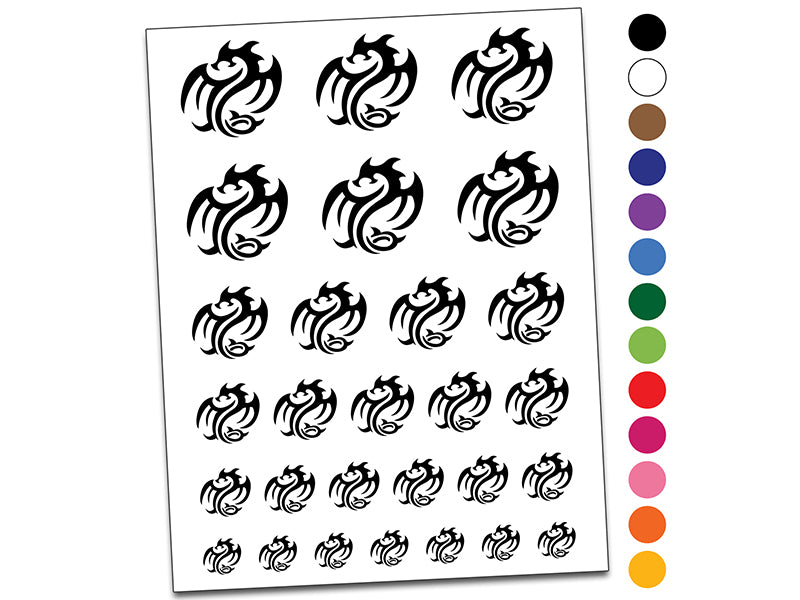 Tribal Dragon Swirl Temporary Tattoo Water Resistant Fake Body Art Set Collection