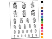 Heart in Bottle Temporary Tattoo Water Resistant Fake Body Art Set Collection