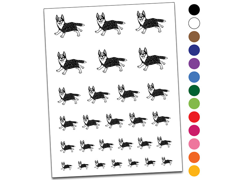 Cartoon Australian Cattle Dog Temporary Tattoo Water Resistant Fake Body Art Set Collection