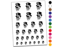 Fancy Skull with Top Hat Temporary Tattoo Water Resistant Fake Body Art Set Collection