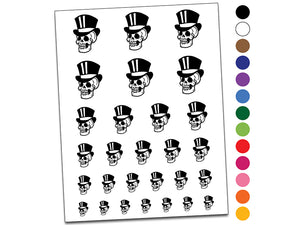 Fancy Skull with Top Hat Temporary Tattoo Water Resistant Fake Body Art Set Collection