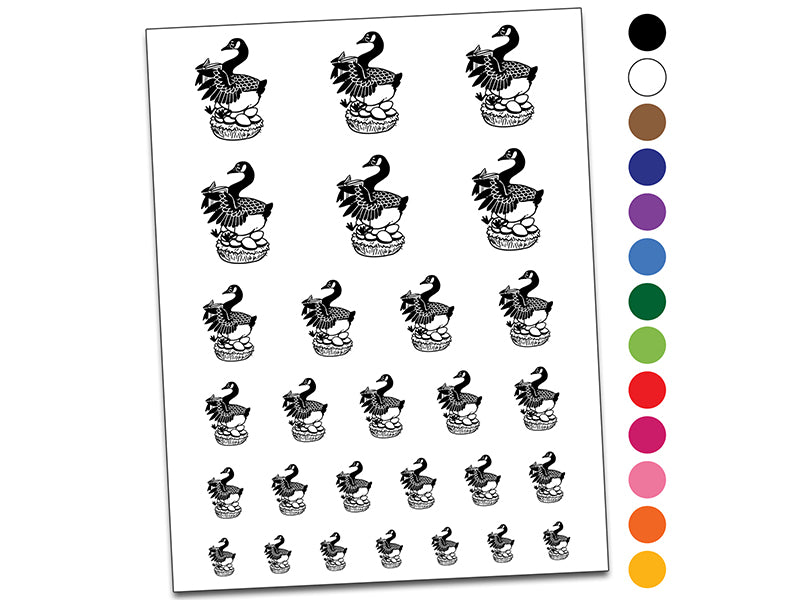 Goose Laying Eggs Temporary Tattoo Water Resistant Fake Body Art Set Collection
