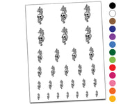 Skull with Dagger and Snake Temporary Tattoo Water Resistant Fake Body Art Set Collection